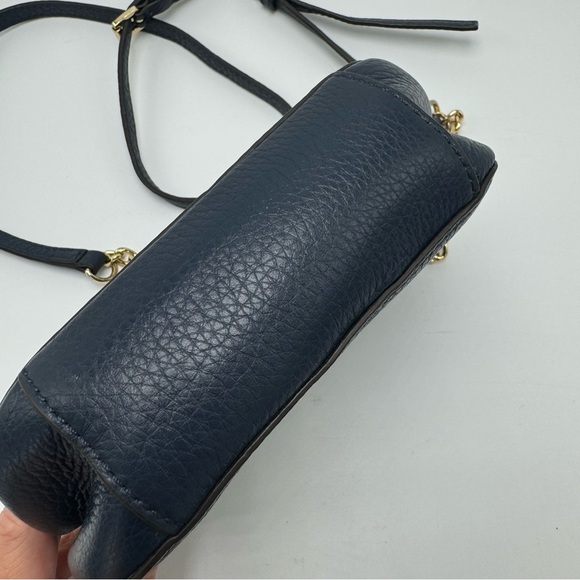 Michael Kors Fulton Crossbody Bag Dark Blue Leather Purse - Picture 5 of 15